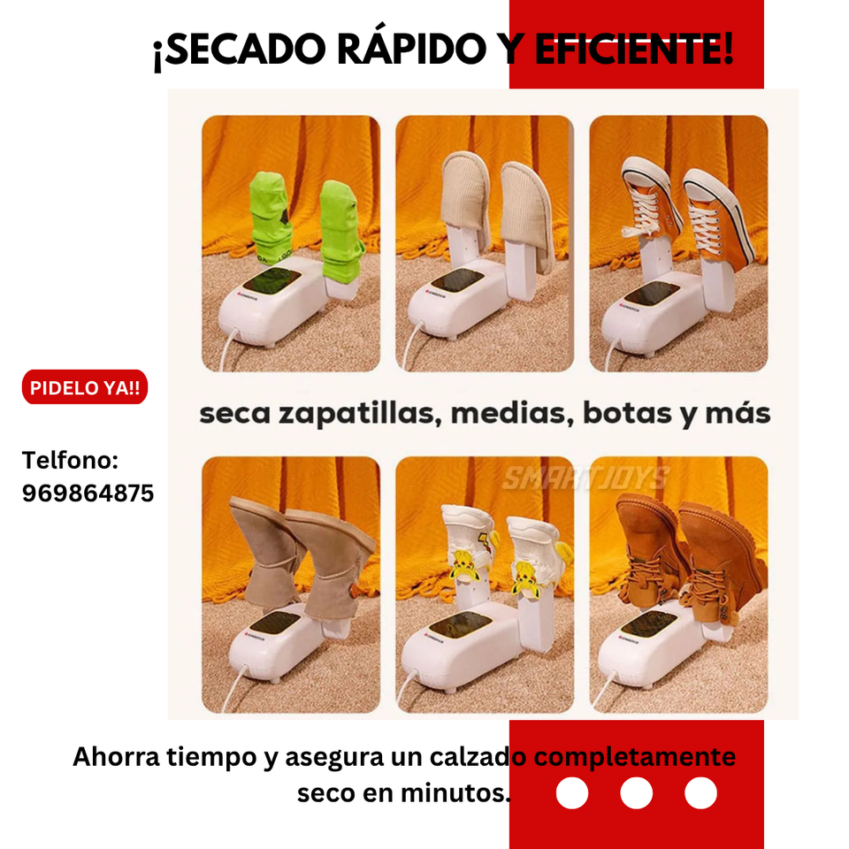 Secador Eléctrico Premium Antibacteriano Para Zapatos Y Zapatillas.
